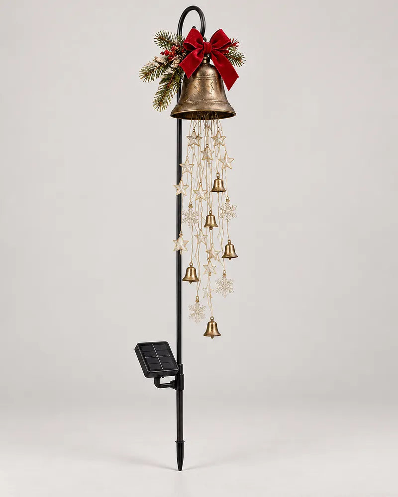 Solar-Weihnachtsglocke mit Lichtkaskade – 60 cm Gartenstecker