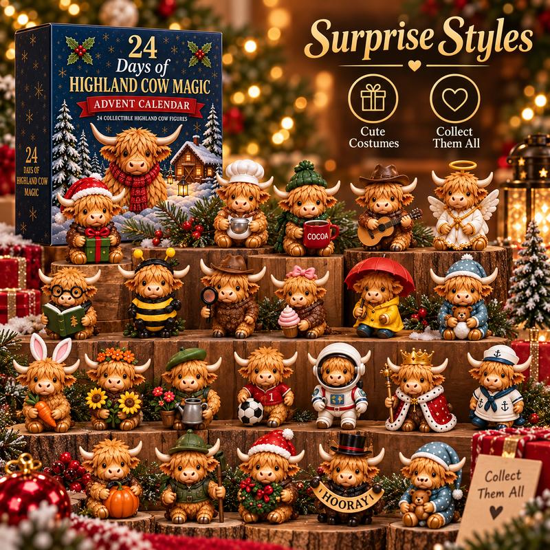 Highland cow advent calendar surprise figure styles