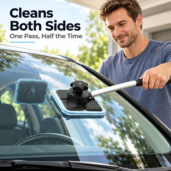 Magnetic car window cleaner
