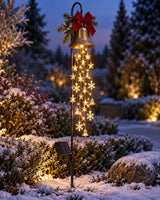 Solar-Weihnachtsglocke mit Lichtkaskade – 60 cm Gartenstecker
