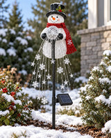 Snowman Glow Fountain – Solar Cascading Snowflake Garden Light