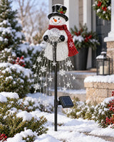 Snowman Glow Fountain – Solar Cascading Snowflake Garden Light