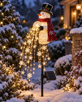 Snowman Glow Fountain – Solar Cascading Snowflake Garden Light