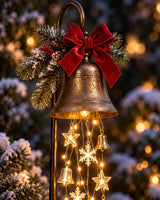 Solar-Weihnachtsglocke mit Lichtkaskade – 60 cm Gartenstecker