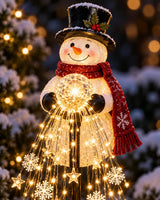 Snowman Glow Fountain – Solar Cascading Snowflake Garden Light