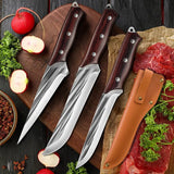 3-Piece Forged Butcher Knife Set with Sheaths