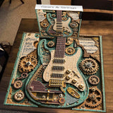 Gears and Strings guitar puzzle assembled on a table