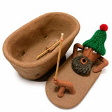 Bath Man incense holder components