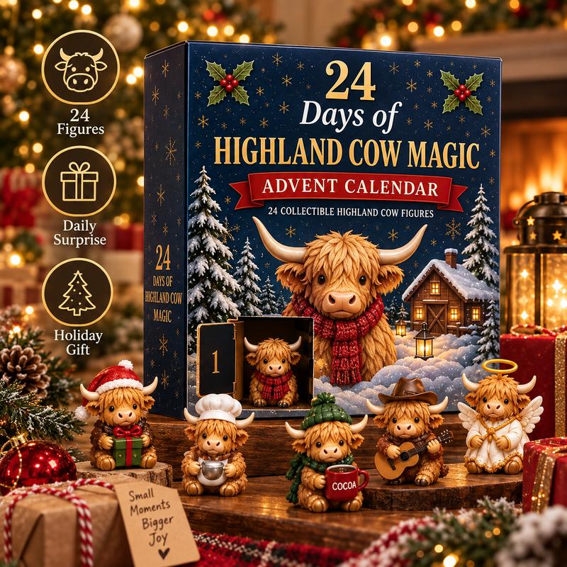 Highland Cow 24-Day Advent Calendar with mini figures