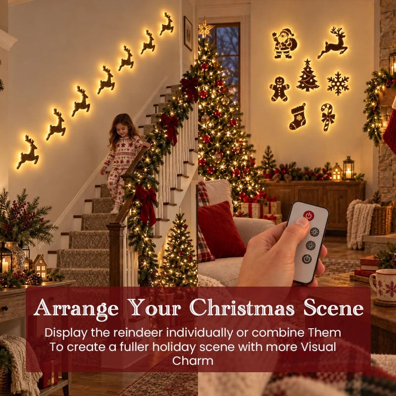 LED Christmas wall décor arrangement ideas