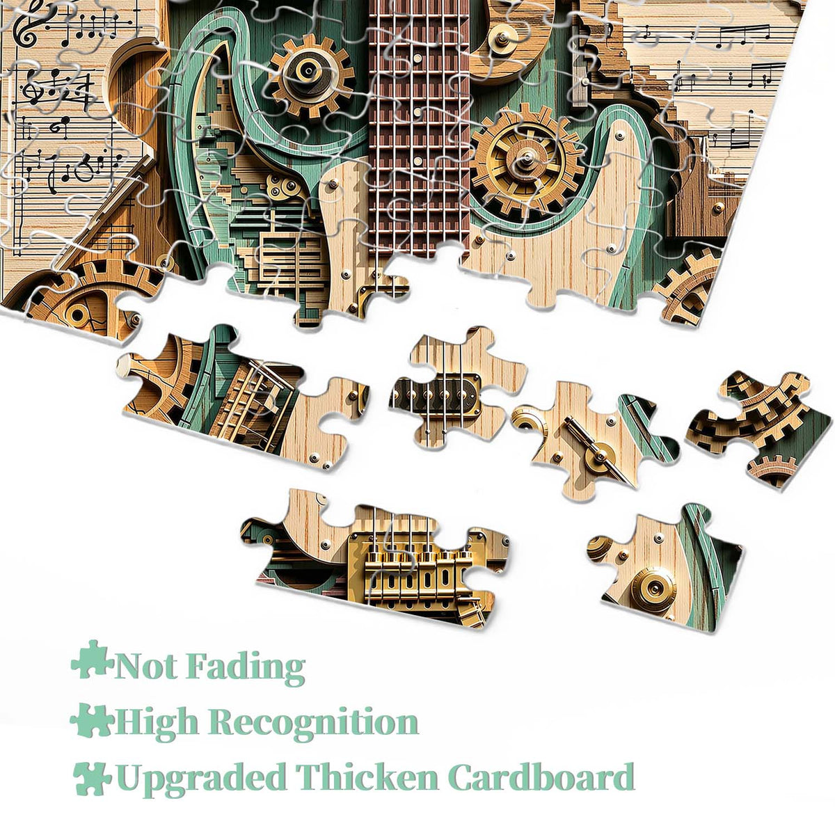 Gears and Strings thick cardboard puzzle pieces