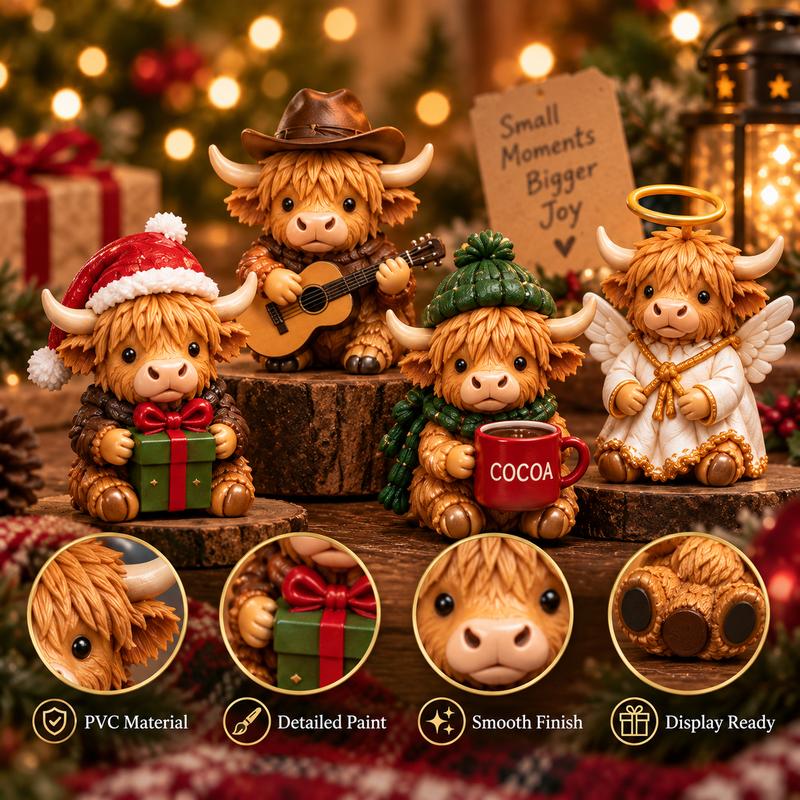 Highland cow advent calendar material and detail overview