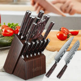 15-Piece Professional Knife Block Set with Acacia Wood Block