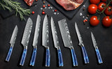 9-Piece High Carbon Steel Knife Set with Roll Bag