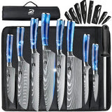 9-Piece High Carbon Steel Knife Set with Roll Bag