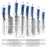 9-Piece High Carbon Steel Knife Set with Roll Bag