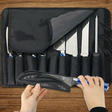 9-Piece High Carbon Steel Knife Set with Roll Bag